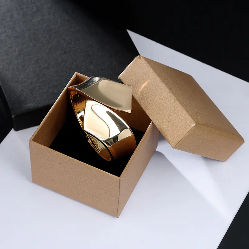 Minimalist Oversized Symmetrical Open Cuff Bracelet