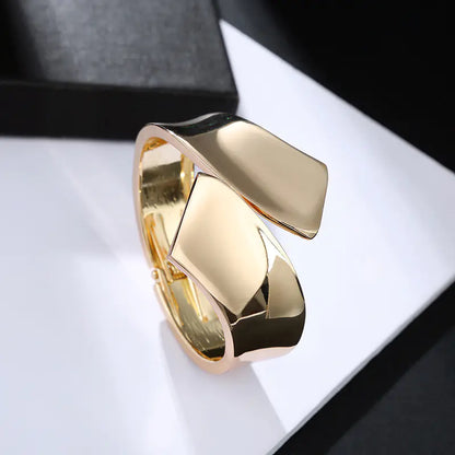 Minimalist Oversized Symmetrical Open Cuff Bracelet