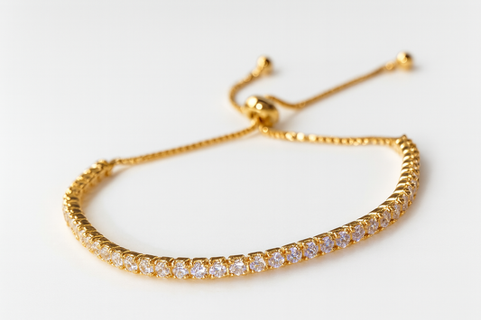 Fashion Tennis Bracelet with Shrink Zircon Details