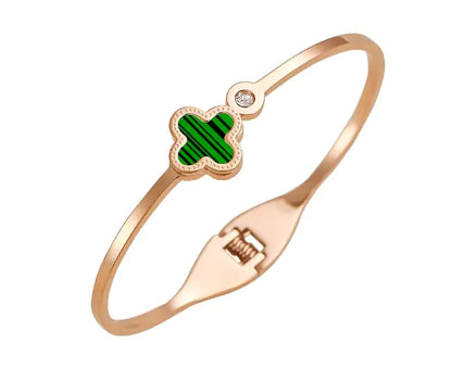 Rose Gold Flower Clover Bracelet