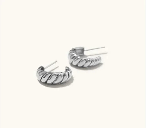 Twisted Semicircular Hoop Earrings
