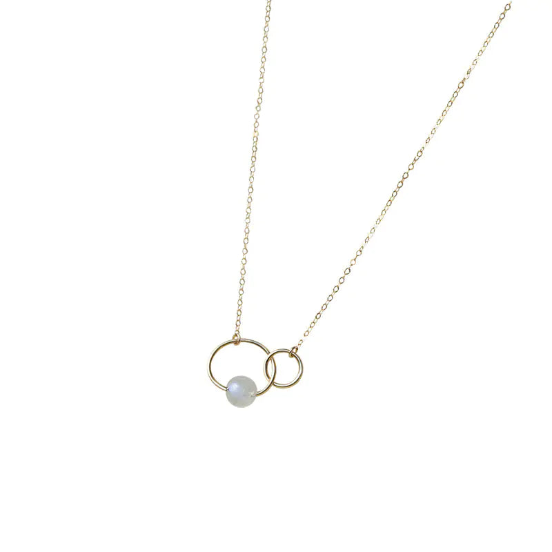 14K Gold-Plated Blue Moonstone Pendant Necklace
