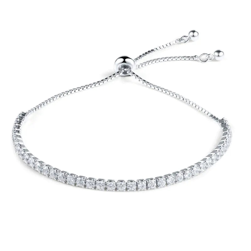 Fashion Tennis Bracelet with Shrink Zircon Details